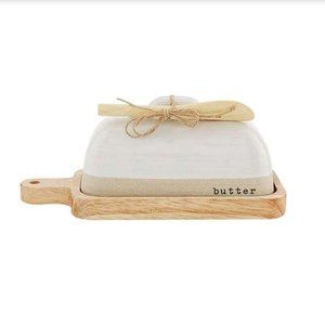 Mud Pie Farm Stoneware Butter Dish Set